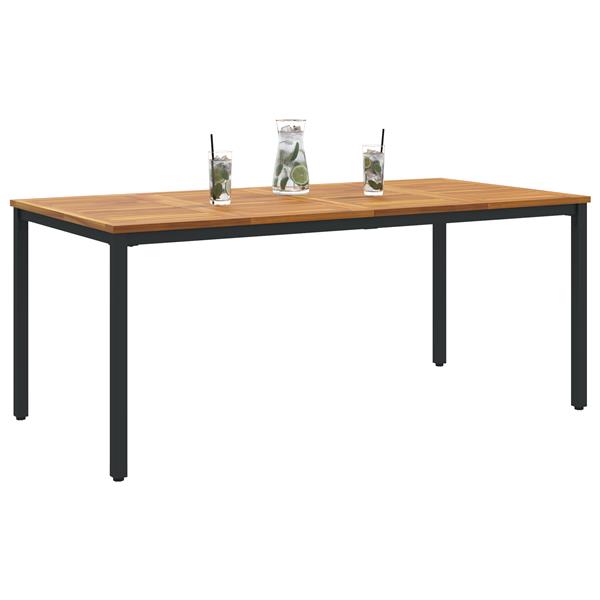 Grote foto vidaxl buitentafels naturel en zwart 180 x 90 x 75 cm tuin en terras tuinmeubelen