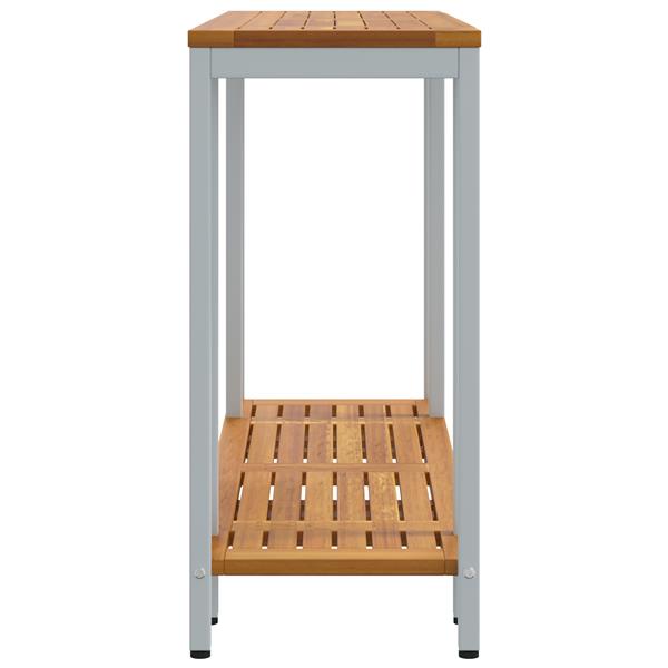Grote foto vidaxl buiten tafel met opslag natuurlijk en grijs 110 x 35 x 75 cm tuin en terras tuinmeubelen