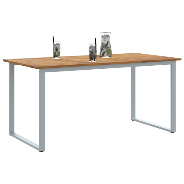 Grote foto vidaxl tuin eettafel grijs 160 x 80 x 75 cm tuin en terras tuinmeubelen