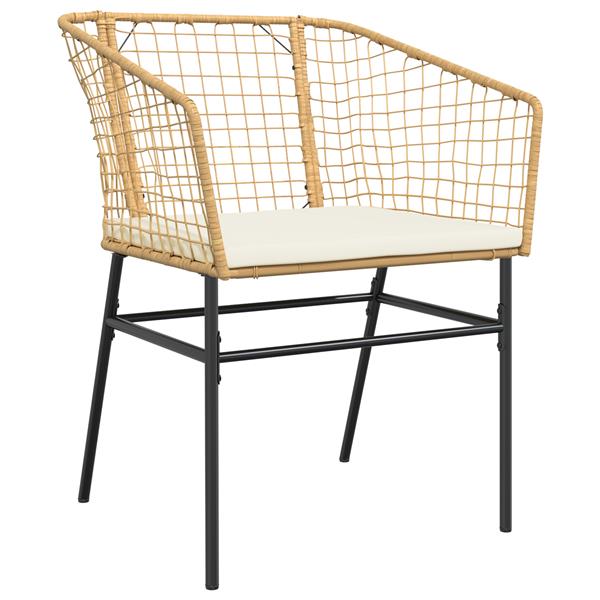 Grote foto vidaxl tuin eetset 5 pcs bruin poly rattan tuin en terras tuinmeubelen