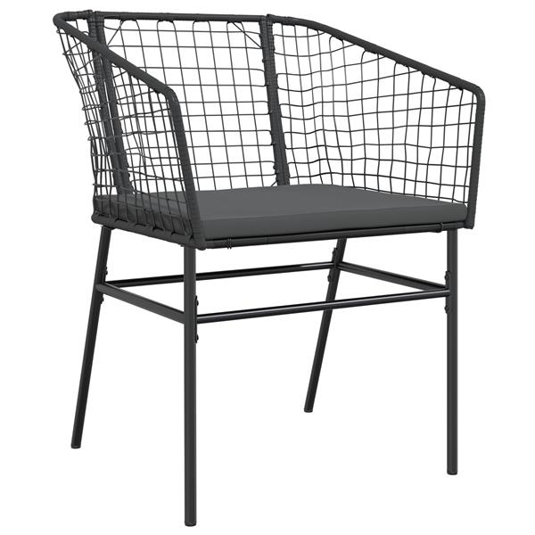 Grote foto vidaxl tuin eetset 5 pcs zwart poly rattan tuin en terras tuinmeubelen