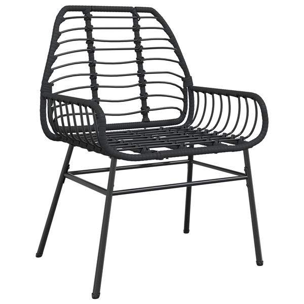 Grote foto vidaxl tuin eetset 5 pcs zwart poly rattan tuin en terras tuinmeubelen