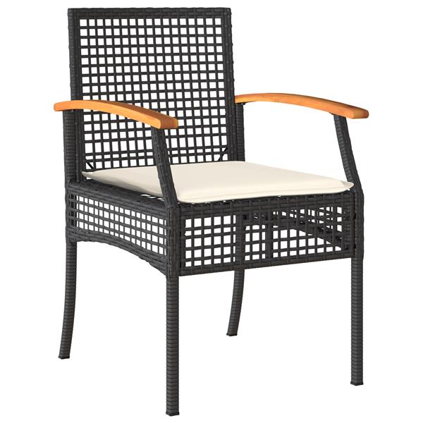 Grote foto vidaxl tuin eetset 5 pcs zwart poly rattan tuin en terras tuinmeubelen