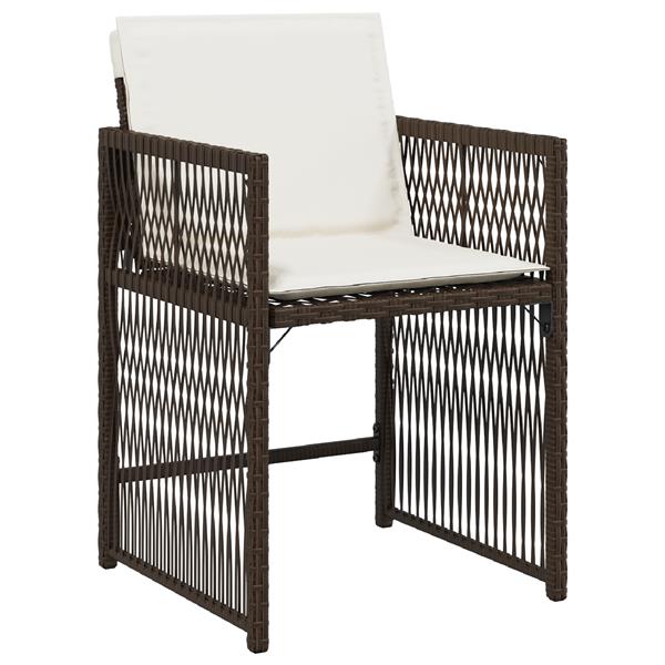 Grote foto vidaxl tuin eetset 5 pcs bruin poly rattan tuin en terras tuinmeubelen