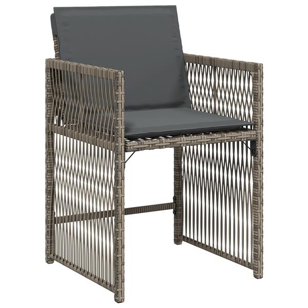Grote foto vidaxl tuin eetset 5 pcs grijs poly rattan tuin en terras tuinmeubelen