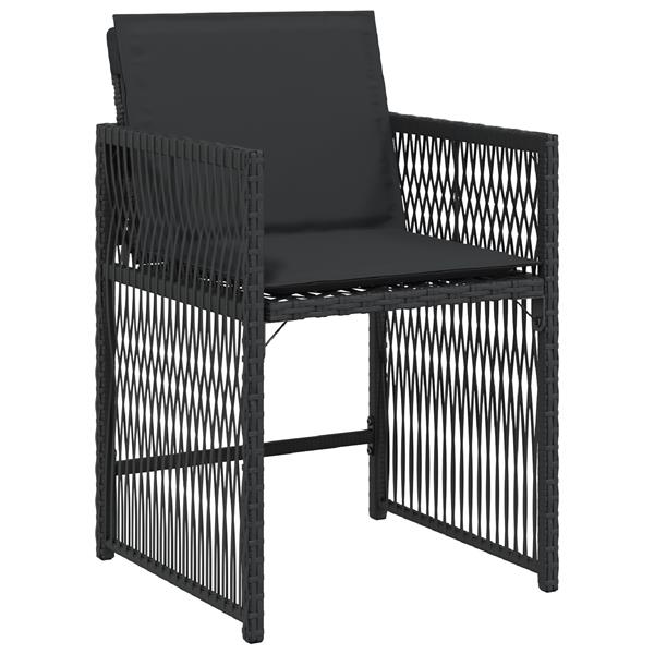 Grote foto vidaxl tuin eetset 5 pcs zwart poly rattan tuin en terras tuinmeubelen