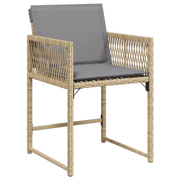 Grote foto vidaxl tuin eetset 5 pcs beige poly rattan tuin en terras tuinmeubelen