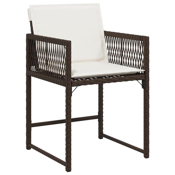 Grote foto vidaxl tuin eetset 5 pcs bruin poly rattan tuin en terras tuinmeubelen