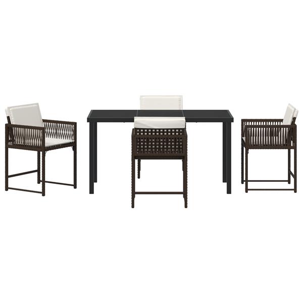 Grote foto vidaxl tuin eetset 5 pcs bruin poly rattan tuin en terras tuinmeubelen