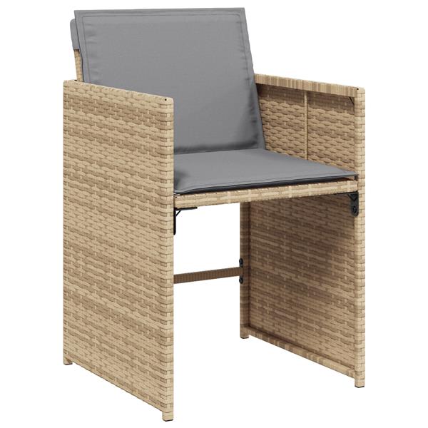 Grote foto vidaxl tuin eetset 5 pcs beige poly rattan tuin en terras tuinmeubelen