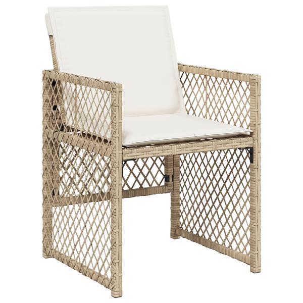 Grote foto vidaxl tuin eetset 5 pcs beige poly rattan tuin en terras tuinmeubelen