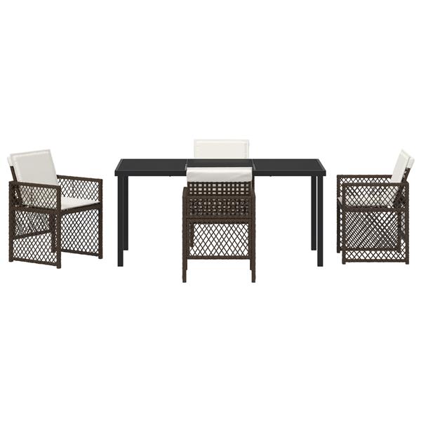 Grote foto vidaxl tuin eetset 5 pcs bruin poly rattan tuin en terras tuinmeubelen