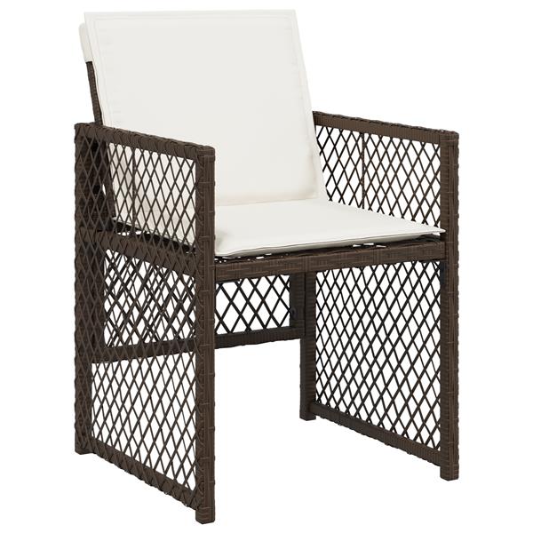 Grote foto vidaxl tuin eetset 5 pcs bruin poly rattan tuin en terras tuinmeubelen