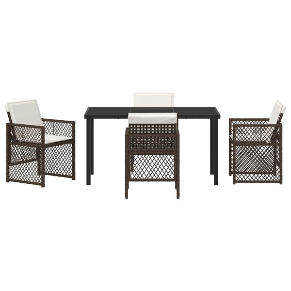 Grote foto vidaxl tuin eetset 5 pcs bruin poly rattan tuin en terras tuinmeubelen