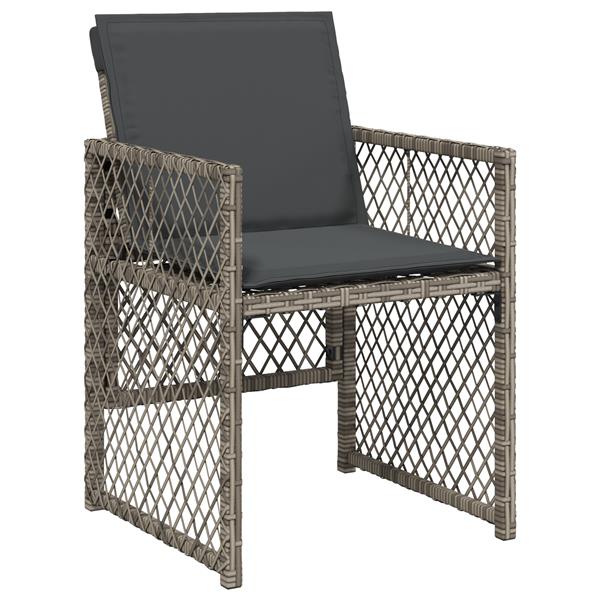 Grote foto vidaxl tuin eetset 5 pcs grijs poly rattan tuin en terras tuinmeubelen