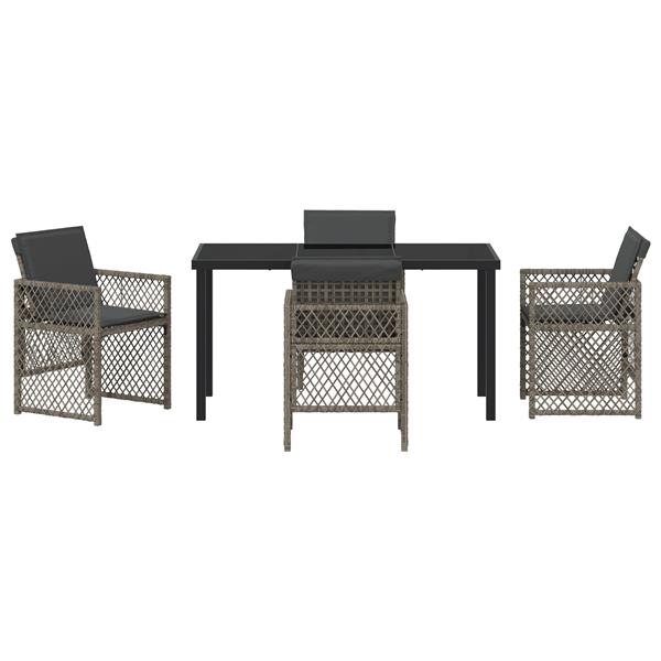 Grote foto vidaxl tuin eetset 5 pcs grijs poly rattan tuin en terras tuinmeubelen