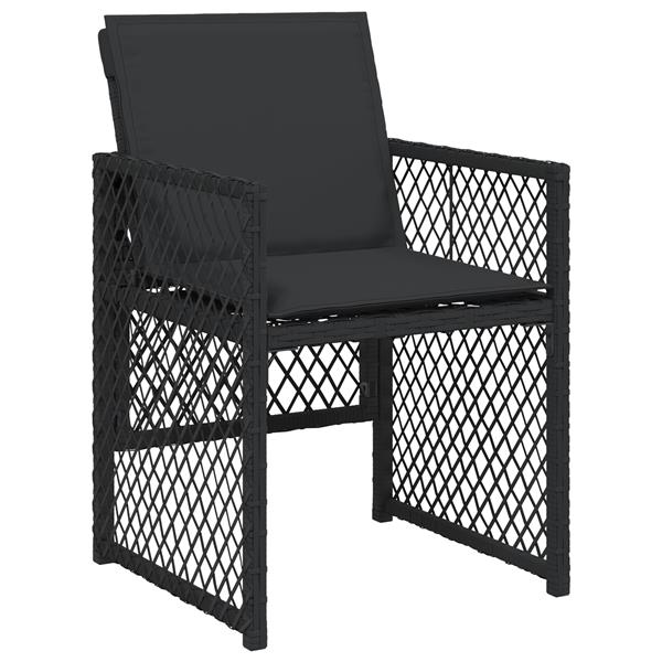 Grote foto vidaxl tuin eetset 5 pcs zwart poly rattan tuin en terras tuinmeubelen