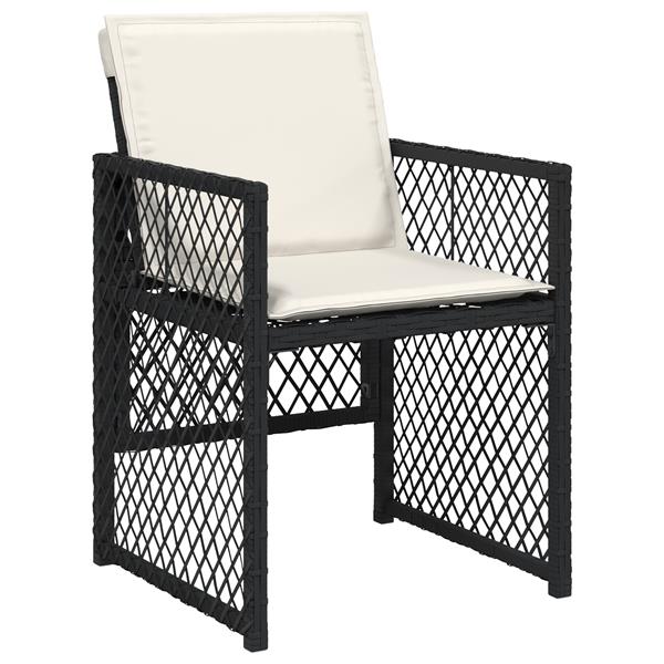Grote foto vidaxl tuin eetset 5 pcs zwart poly rattan tuin en terras tuinmeubelen