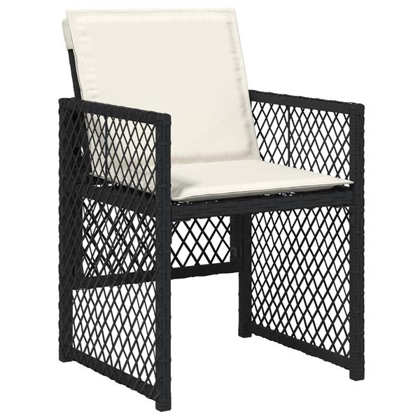 Grote foto vidaxl tuin eetset 5 pcs zwart poly rattan tuin en terras tuinmeubelen