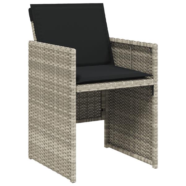 Grote foto vidaxl tuin eetset 5 pcs lichtgrijs poly rattan tuin en terras tuinmeubelen