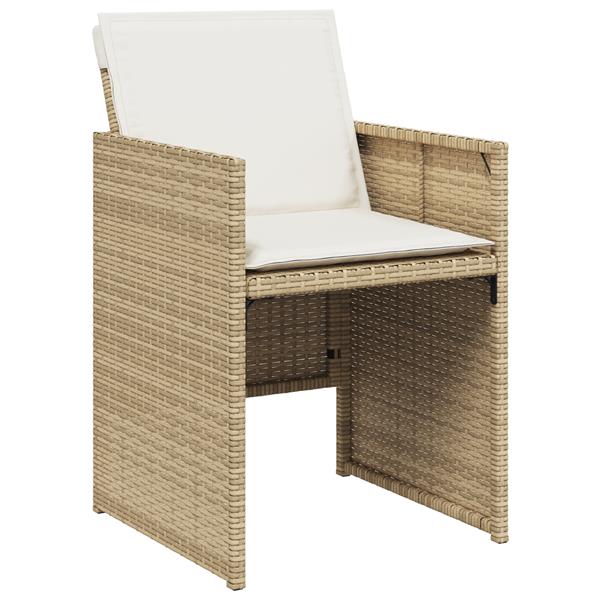 Grote foto vidaxl tuin eetset 5 pcs beige poly rattan tuin en terras tuinmeubelen