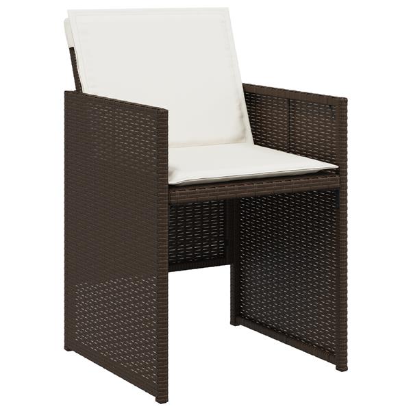 Grote foto vidaxl tuin eetset 5 pcs bruin poly rattan tuin en terras tuinmeubelen