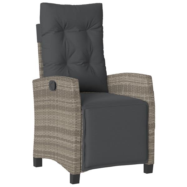 Grote foto vidaxl tuin eetset 3 pcs grijs poly rattan tuin en terras tuinmeubelen