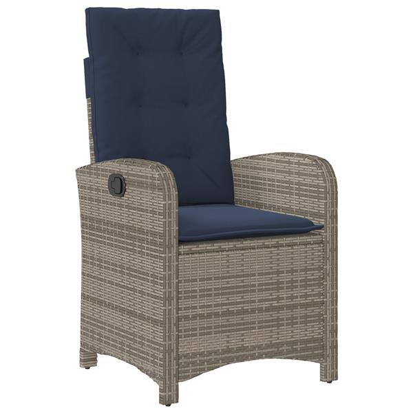 Grote foto vidaxl tuin eetset 3 pcs grijs poly rattan tuin en terras tuinmeubelen