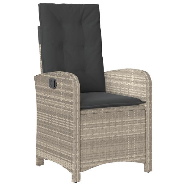 Grote foto vidaxl tuin eetset 3 pcs lichtgrijs poly rattan tuin en terras tuinmeubelen