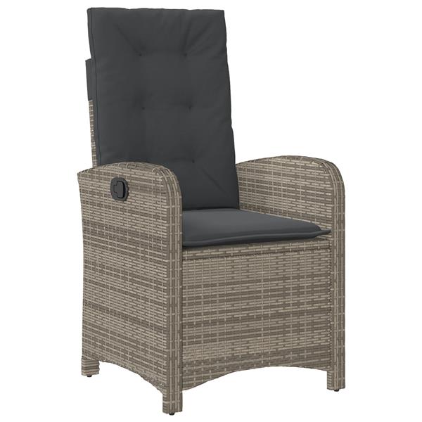 Grote foto vidaxl tuin eetset 3 pcs grijs poly rattan tuin en terras tuinmeubelen