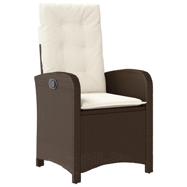 Grote foto vidaxl tuin eetset 3 pcs bruin poly rattan tuin en terras tuinmeubelen