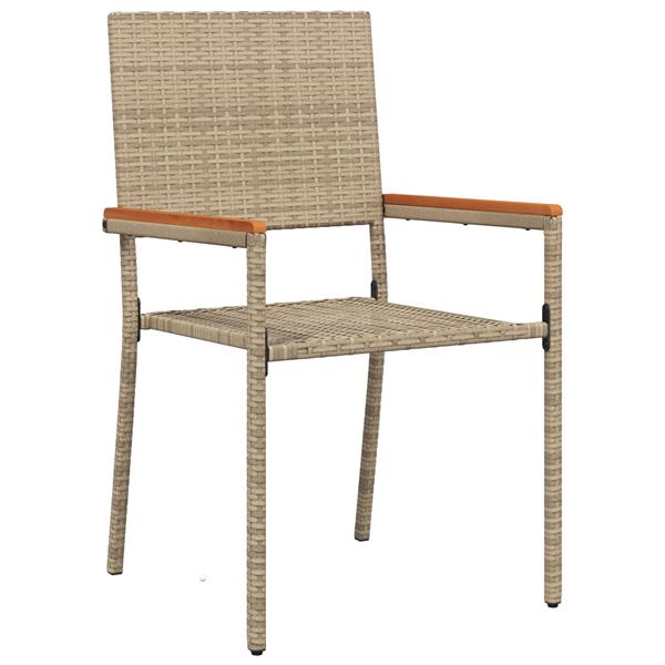 Grote foto vidaxl tuin eetset 5 pcs beige poly riet tuin en terras tuinmeubelen