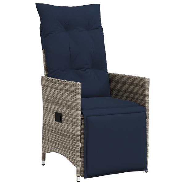 Grote foto vidaxl tuin eetset 3 pcs grijs poly rattan tuin en terras tuinmeubelen