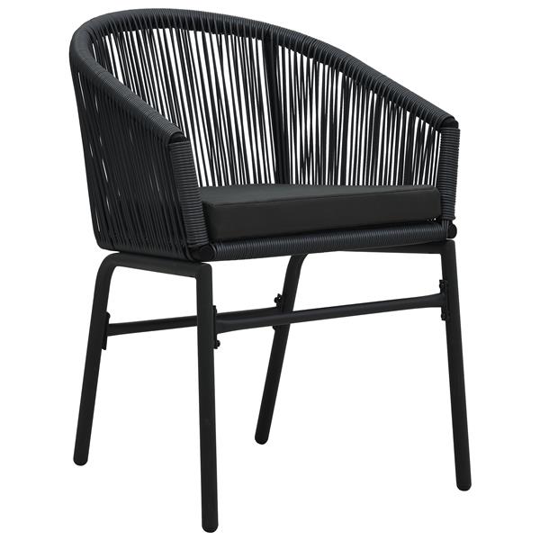 Grote foto vidaxl tuin eetset 5 pcs zwart poly riet tuin en terras tuinmeubelen