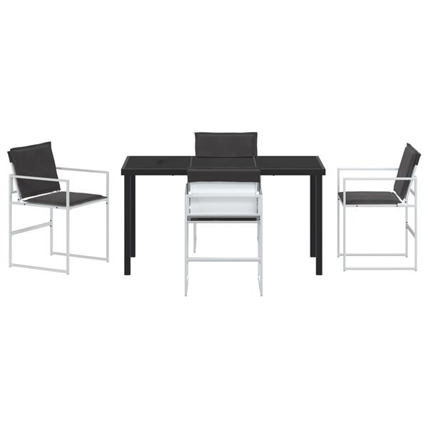 Grote foto vidaxl tuin eetset 5 pcs wit 140 x 70 x 73 cm textilene en staal tuin en terras tuinmeubelen