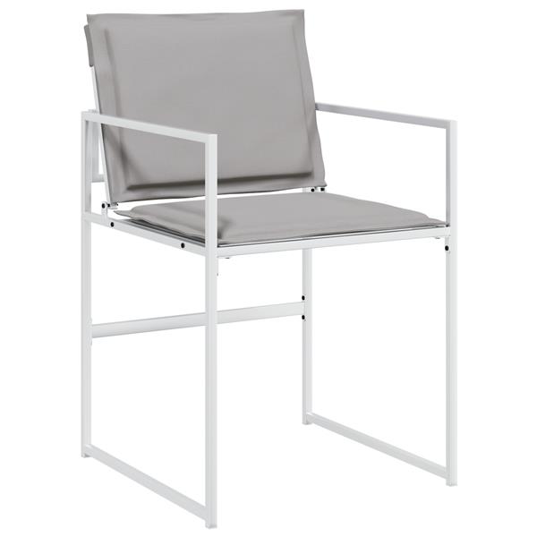 Grote foto vidaxl tuin eetset 5 pcs wit 140 x 70 x 73 cm textilene en staal tuin en terras tuinmeubelen