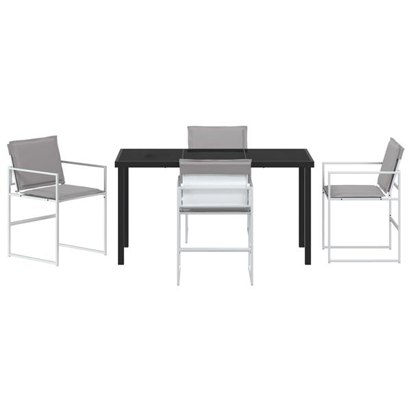 Grote foto vidaxl tuin eetset 5 pcs wit 140 x 70 x 73 cm textilene en staal tuin en terras tuinmeubelen