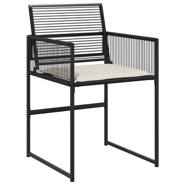 Grote foto vidaxl tuin eetset 5 pcs zwart poly riet tuin en terras tuinmeubelen