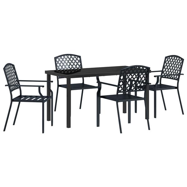 Grote foto vidaxl tuin eetset 5 pcs antraciet staal tuin en terras tuinmeubelen