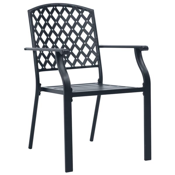 Grote foto vidaxl tuin eetset 5 pcs antraciet staal tuin en terras tuinmeubelen