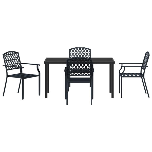 Grote foto vidaxl tuin eetset 5 pcs antraciet staal tuin en terras tuinmeubelen