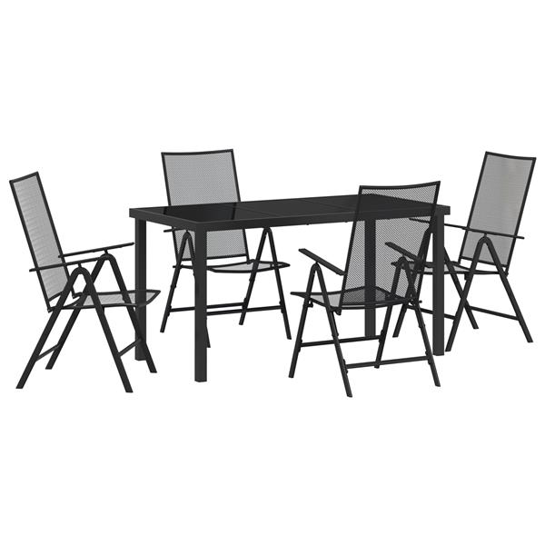 Grote foto vidaxl tuin eetset 5 pcs antraciet staal tuin en terras tuinmeubelen