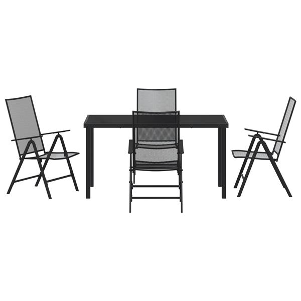 Grote foto vidaxl tuin eetset 5 pcs antraciet staal tuin en terras tuinmeubelen