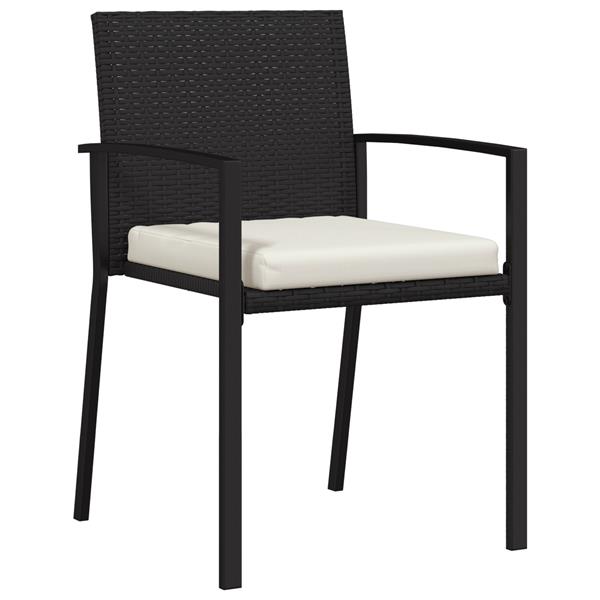 Grote foto vidaxl tuin eetset 5 pcs zwart poly riet tuin en terras tuinmeubelen