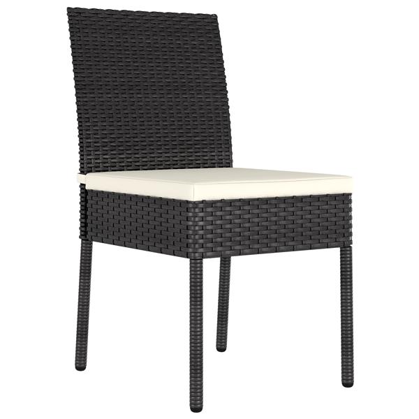 Grote foto vidaxl tuin eetset 5 pcs zwart poly riet tuin en terras tuinmeubelen