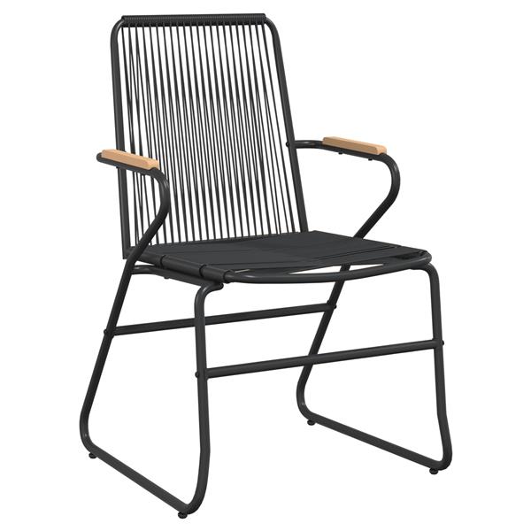 Grote foto vidaxl tuin eetset 5 pcs zwart pvc riet tuin en terras tuinmeubelen