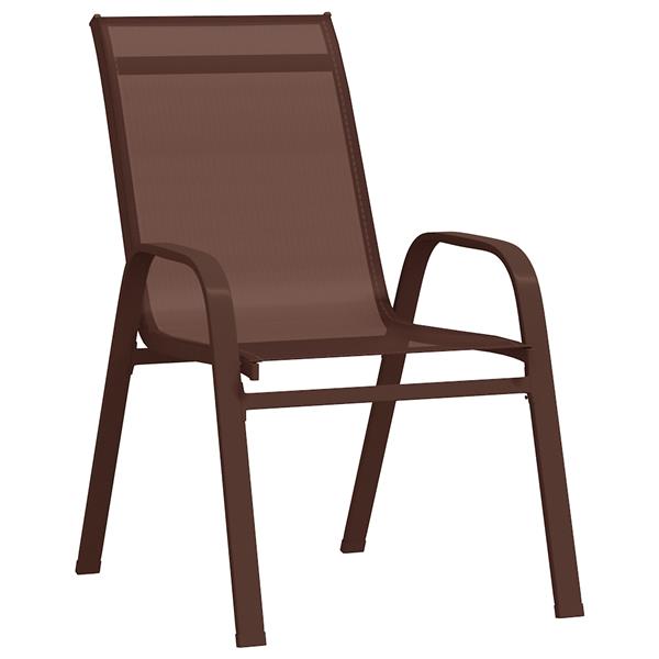 Grote foto vidaxl tuin eetset 5 pcs bruin textilene en staal tuin en terras tuinmeubelen