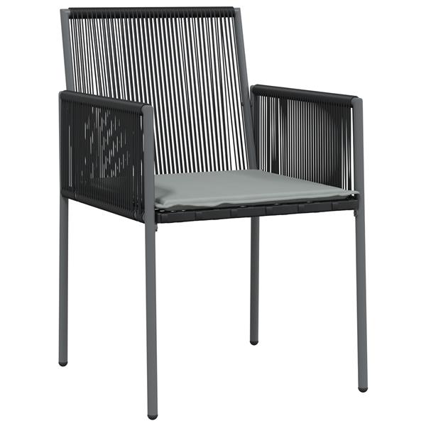 Grote foto vidaxl tuin eetset 5 pcs zwart poly riet tuin en terras tuinmeubelen