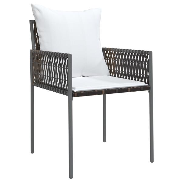 Grote foto vidaxl tuin eetset 5 pcs bruin poly riet tuin en terras tuinmeubelen