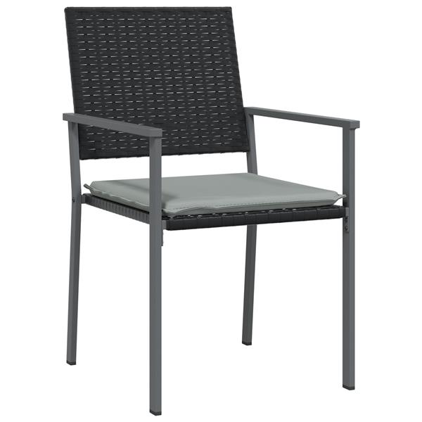 Grote foto vidaxl tuin eetset 5 pcs zwart poly riet tuin en terras tuinmeubelen